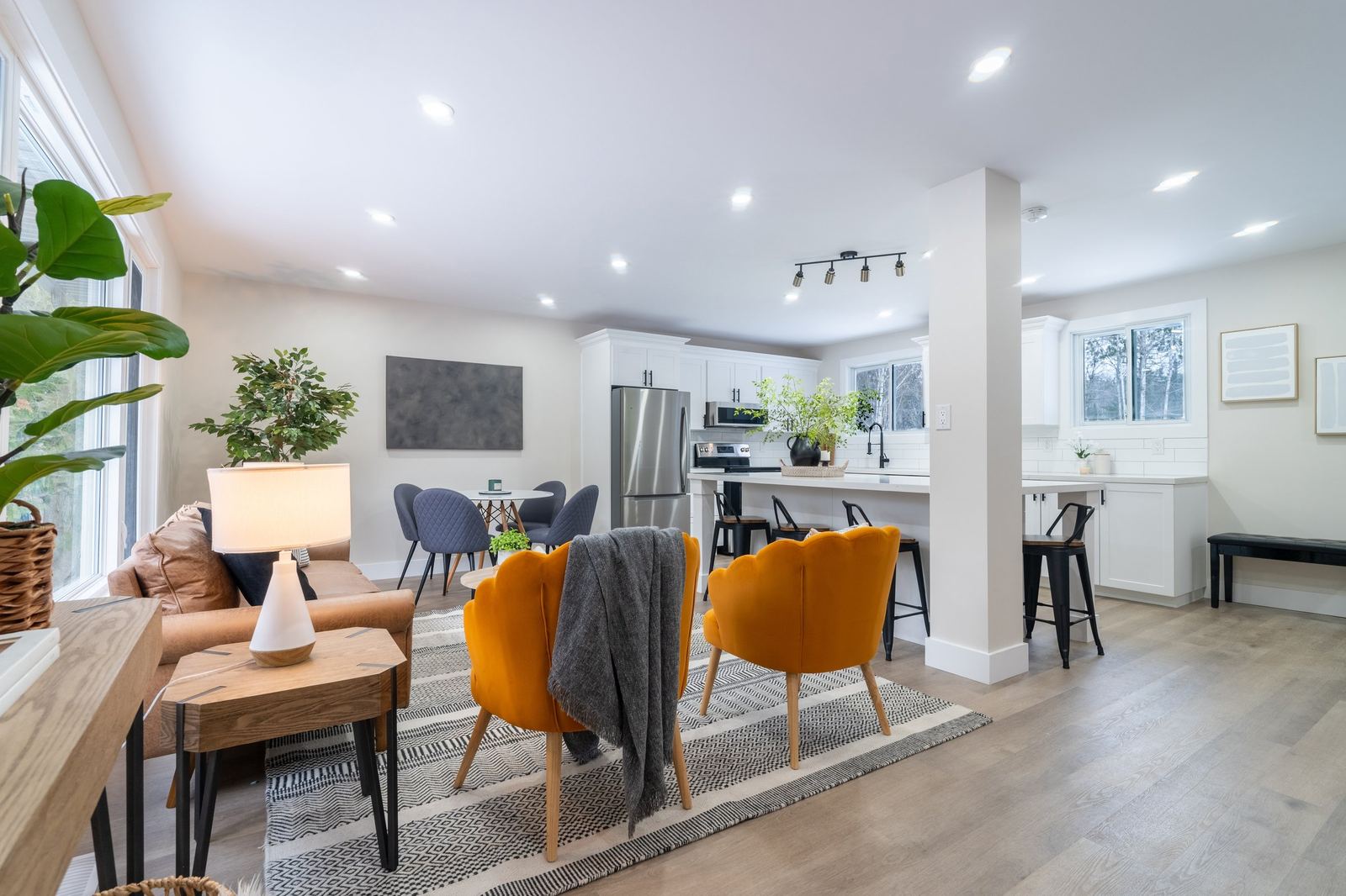 Open concept living and kitchen